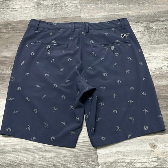 Puma x Arnold Palmer Umbrellas Blue Mens 32 AOP Performance Chino Golf Shorts - Picture 2 of 10
